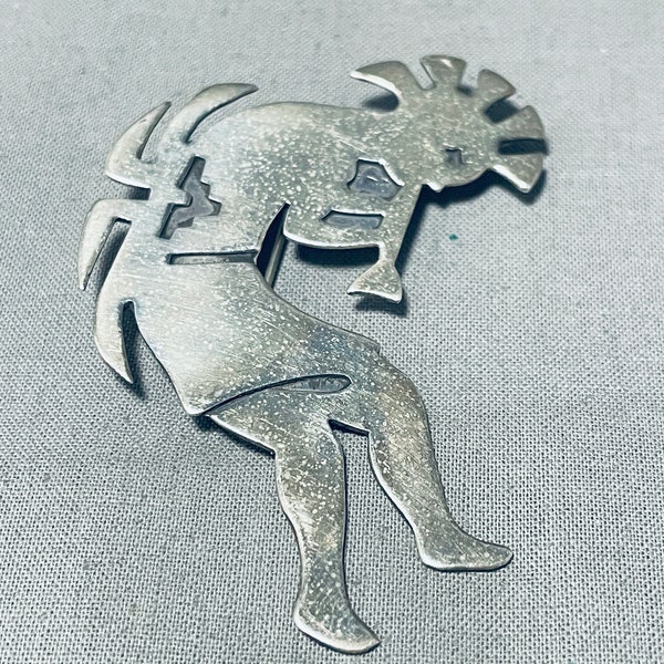 Marvelous Vintage Native American Navajo Sterling Silver Kokopelli Pin Signed Wilson Padilla - Make An Offer!