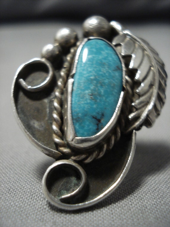 Important Fox Turquoise Vintage Native American N… - image 1