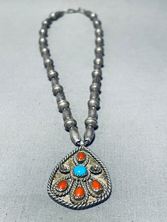 Amazing Vintage Native American Navajo Turquoise … - image 1