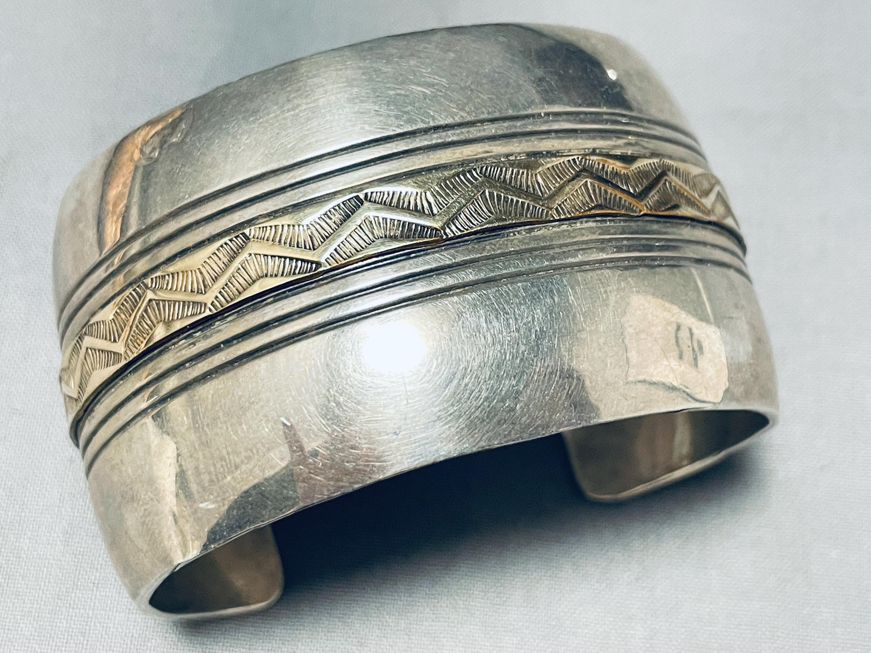 Henrietta Yesele Vintage Native American Navajo Wide Sterling