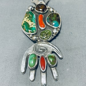 Native American Eine Der Besten Santo Domingo Damale Türkis Sterling Silber Halskette Machen Sie ein Angebot Bild 2