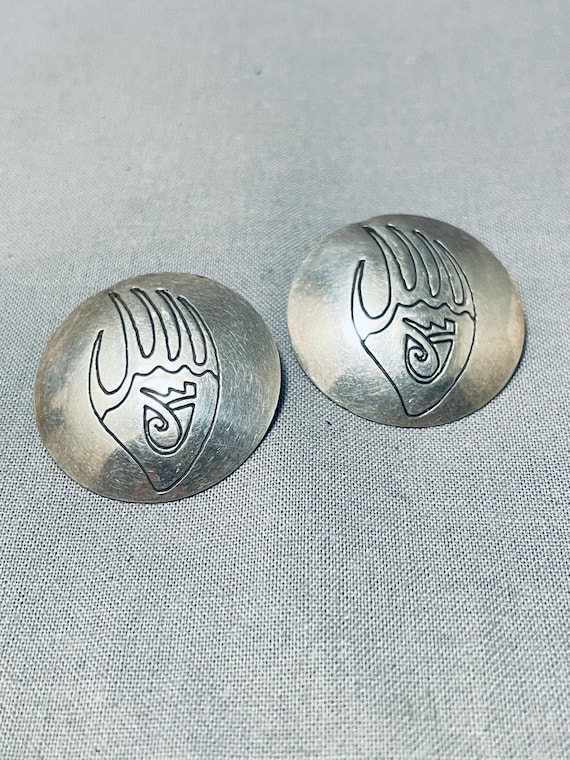 Native American Marvelous Vintage Navajo Sterlng Silver Earrings Native American Marvelous Vintage Navajo Sterlng Silver Earrings