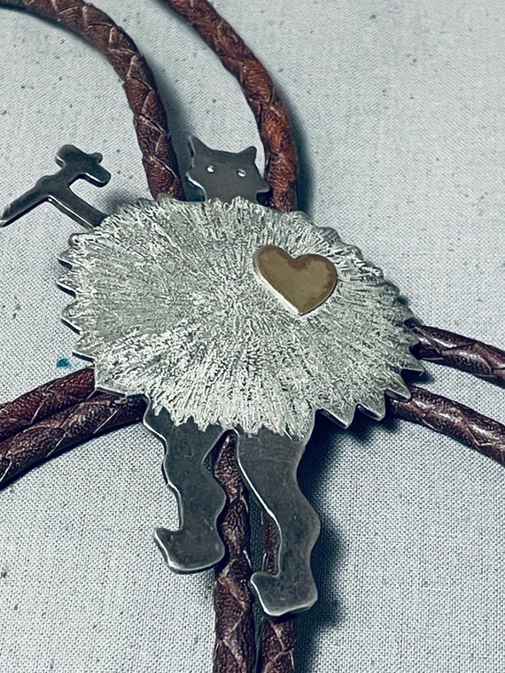 Tremendous Signed Native American Navajo Sterling Silver Toad Bolo Tremendous Signed Native American Navajo Sterling Silver Toad Bolo
