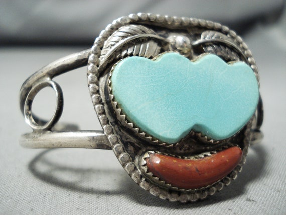 Double Heart Love Vintage Native American Navajo … - image 2
