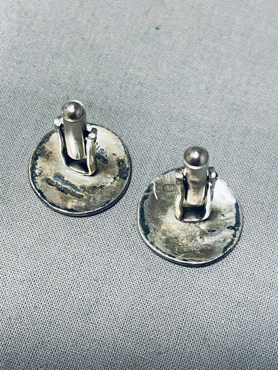 Unique Vintage Native American Navajo Sterling Silver Cuff Links Unique Vintage Native American Navajo Sterling Silver Cuff Links