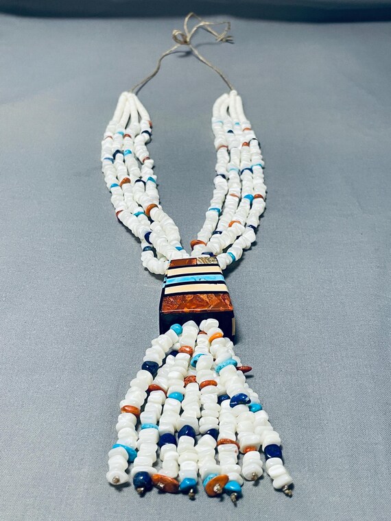 One Of The Most Unique Native American White Stone Turquoise Necklace One Of The Most Unique Native American White Stone Turquoise Necklace