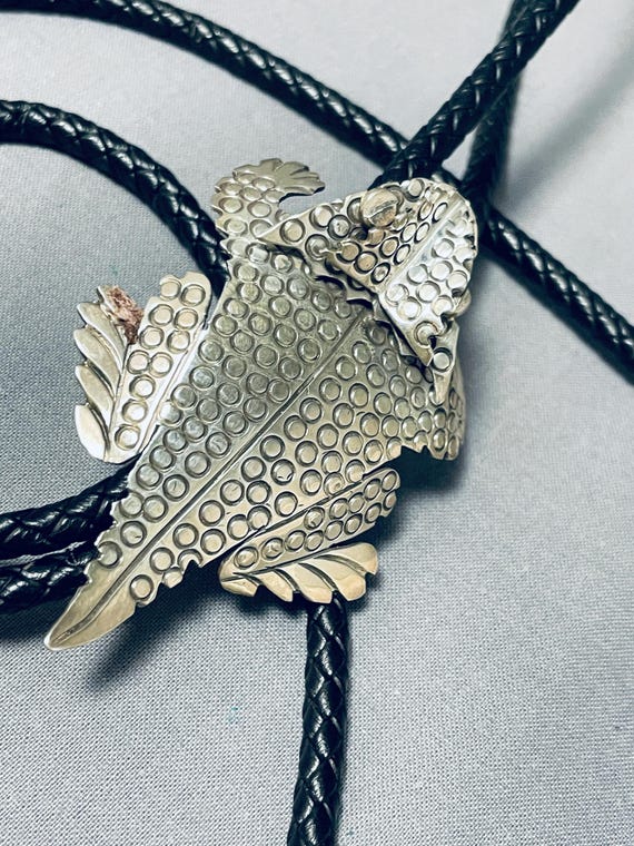 Ben Benally Important Native American Navajo Sterling Silver Toad Bolo Tie Ben Benally Important Native American Navajo Sterling Silver Toad Bolo Tie