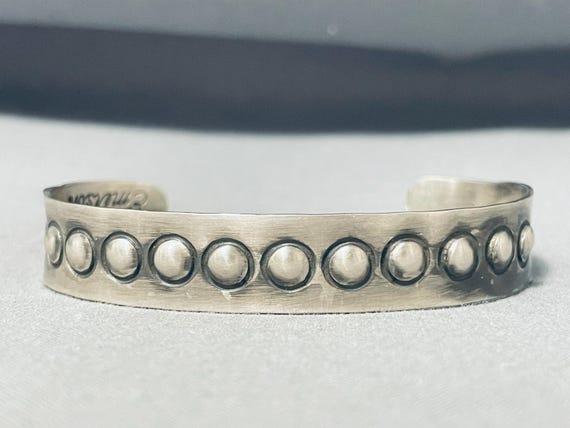 Fantastic Native American Navajo Signed Sterling Silver Emerson