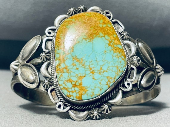 Best Rand Tom Vintage Native American Navajo Royston Turquoise Sterling Silver Bracelet Best Rand Tom Vintage Native American Navajo Royston Turquoise Sterling Silver Bracelet