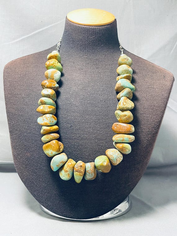 Mind Boggling Vintage Navajo Native American Jewelry jewelry Green Turquoise Necklace Mind Boggling Vintage Navajo Native American Jewelry jewelry Green Turquoise Necklace