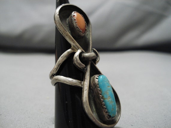 Amazing Vintage Native American Navajo Turquoise … - image 3