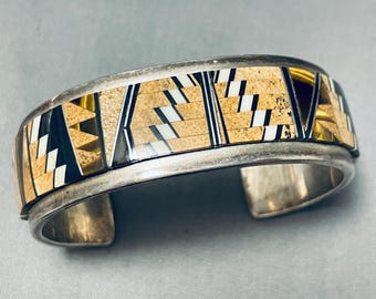 Tommy Jackson Best Vintage Tigers Eye Inlay Sterling Silver Bracelet Tommy Jackson Best Vintage Tigers Eye Inlay Sterling Silver Bracelet