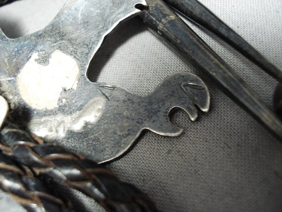 Swooping Eagle Vintage Native American Navajo Turquoise Coral Sterling Silver Bolo Tie Swooping Eagle Vintage Native American Navajo Turquoise Coral Sterling Silver Bolo Tie