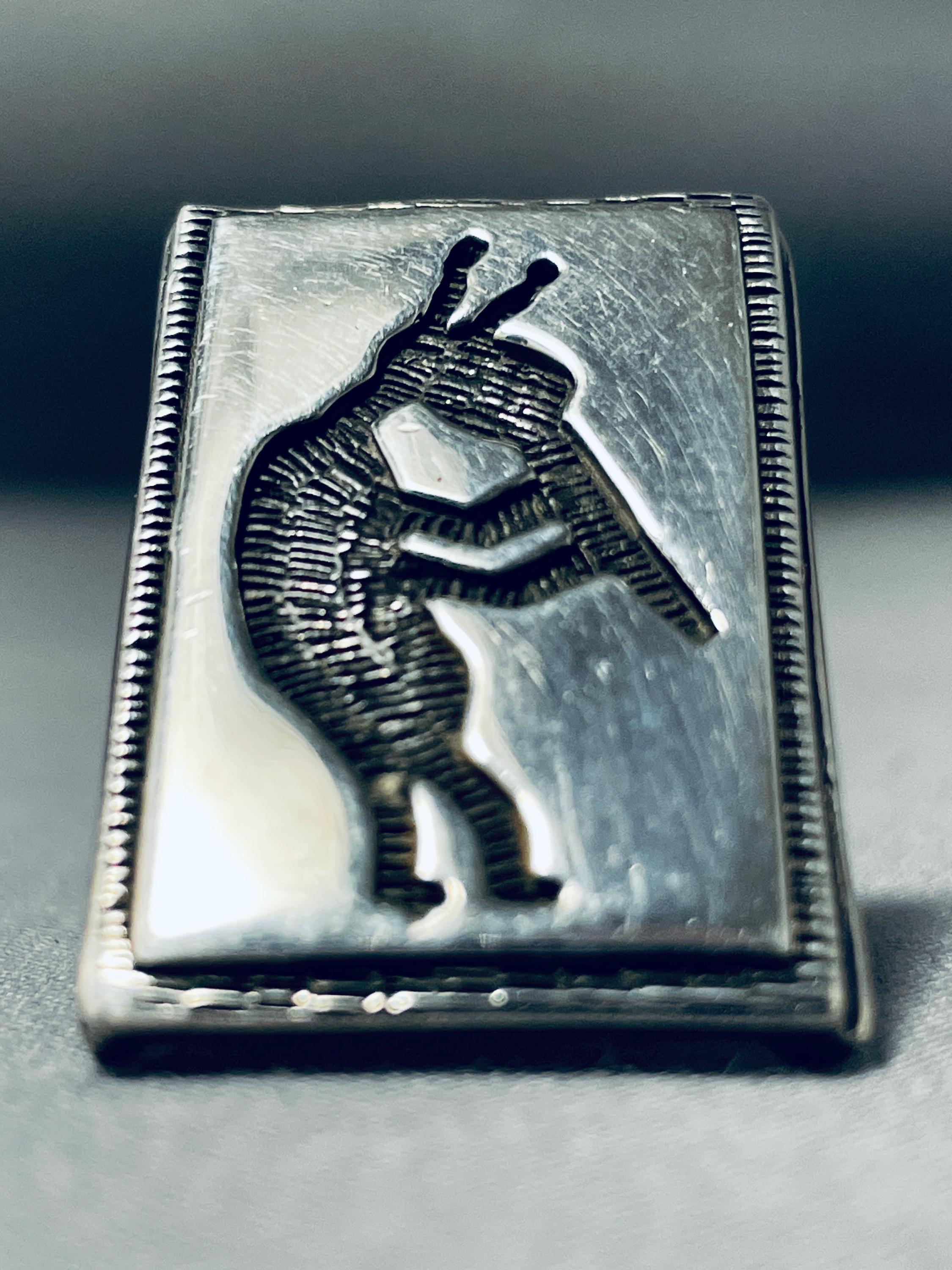Tremendous Native American Navajo Sterling Silver Kokopelli Ring