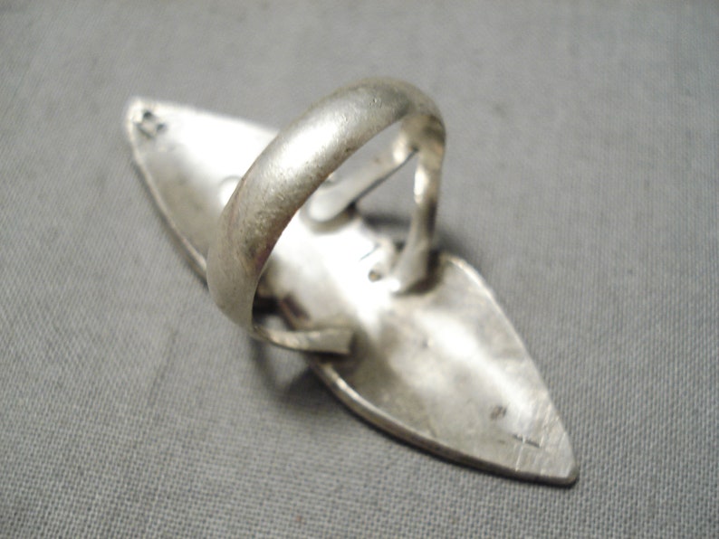 Make An Offer! Wonderful Vintage Native American Navajo Turquoise Coral Sterling Silver Ring