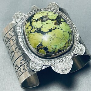 160 Grams Native American Navajo Green Turquoise Sea Turtle Sterling Silver Bracelet 160 Grams Native American Navajo Green Turquoise Sea Turtle Sterling Silver Bracelet