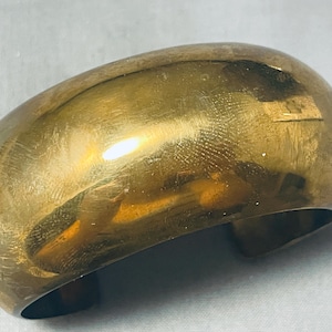 Important Vintage Native American Navajo Orville Tsinnie Brass Bracelet Cuff Important Vintage Native American Navajo Orville Tsinnie Brass Bracelet Cuff