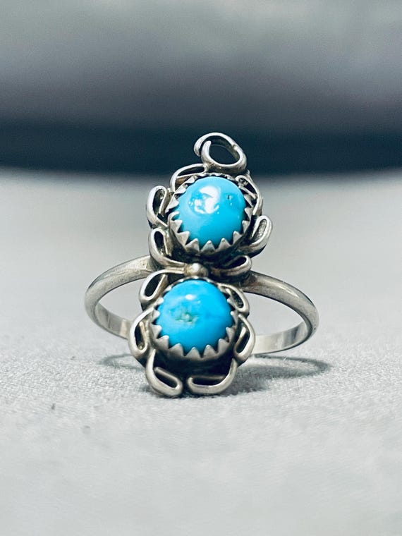 Adorable Vintage Native American Zuni Blue Gem Turquoise Sterling Silver Earrings Adorable Vintage Native American Zuni Blue Gem Turquoise Sterling Silver Earrings