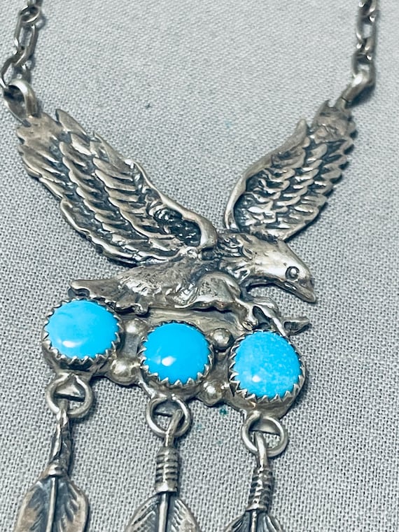 Exceptional Vintage Native American Navajo Sleeping Beauty Turquoise Sterling Silver Earrings Exceptional Vintage Native American Navajo Sleeping Beauty Turquoise Sterling Silver Earrings