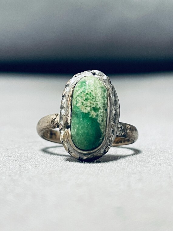 Amazing Early Vintage Native American Navajo Cerrillos Turquoise Sterling Silver Ring Amazing Early Vintage Native American Navajo Cerrillos Turquoise Sterling Silver Ring