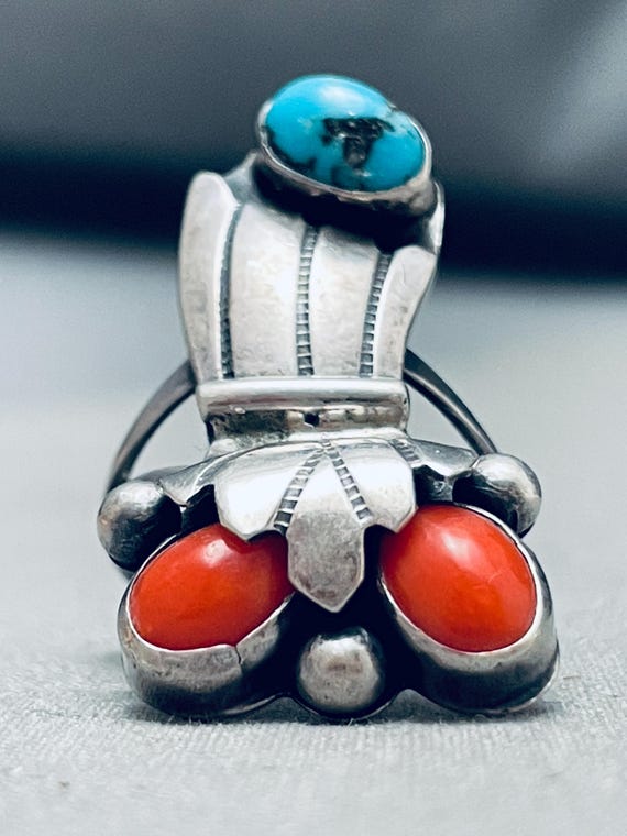 ナバホ族 シルバーバングル ターコイズ フェザーモチーフ スターリング