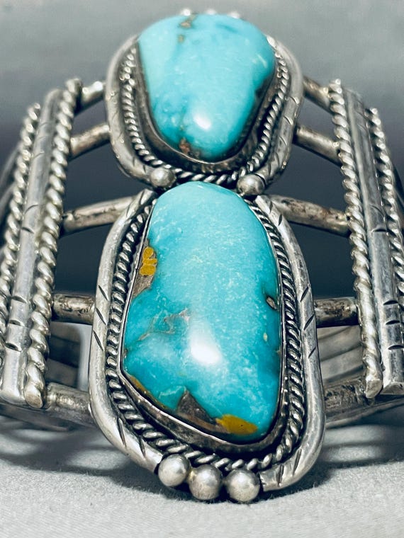 One Of The Tallest Ever Native American Navajo Damale Turquoise Sterling Silver Ring One Of The Tallest Ever Native American Navajo Damale Turquoise Sterling Silver Ring