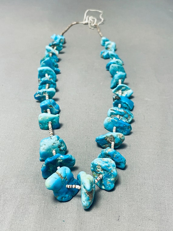 Chunky 160 Gram Turquoise Nugget Vintage Navajo Native American Jewelry Necklace Old Chunky 160 Gram Turquoise Nugget Vintage Navajo Native American Jewelry Necklace Old