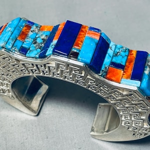 Important Vintage Native American Navajo Olivia Whitethorne Turquoise Sterling Silver Bracelet Important Vintage Native American Navajo Olivia Whitethorne Turquoise Sterling Silver Bracelet