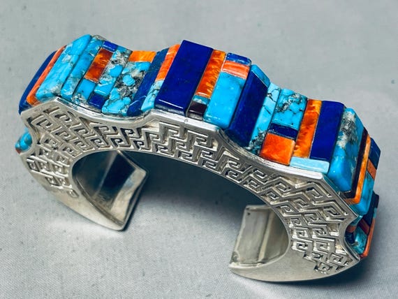 Important Button Navajo Sterling Silver Bracelet Native American Important Button Navajo Sterling Silver Bracelet Native American