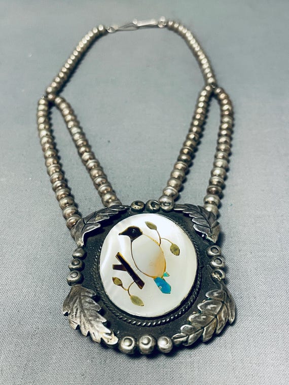 One Of The Best Native American Navajo Hand Wrought Sterling Silver Royston Turquoise Necklace One Of The Best Native American Navajo Hand Wrought Sterling Silver Royston Turquoise Necklace