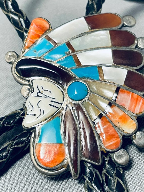 One Of The Most Artistic Vintage Native American Navajo Turquoise Inlay Sterling Silver Bracelet One Of The Most Artistic Vintage Native American Navajo Turquoise Inlay Sterling Silver Bracelet