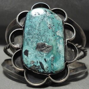 Opulent Vintage Native American Navajo Blue Gem Turquoise Sterling Silver Bracelet Old Opulent Vintage Native American Navajo Blue Gem Turquoise Sterling Silver Bracelet Old