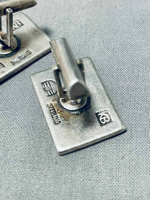 Authentic Vintage Native American Navajo Kenneth Begay Sterling Silver Cufflinks Authentic Vintage Native American Navajo Kenneth Begay Sterling Silver Cufflinks