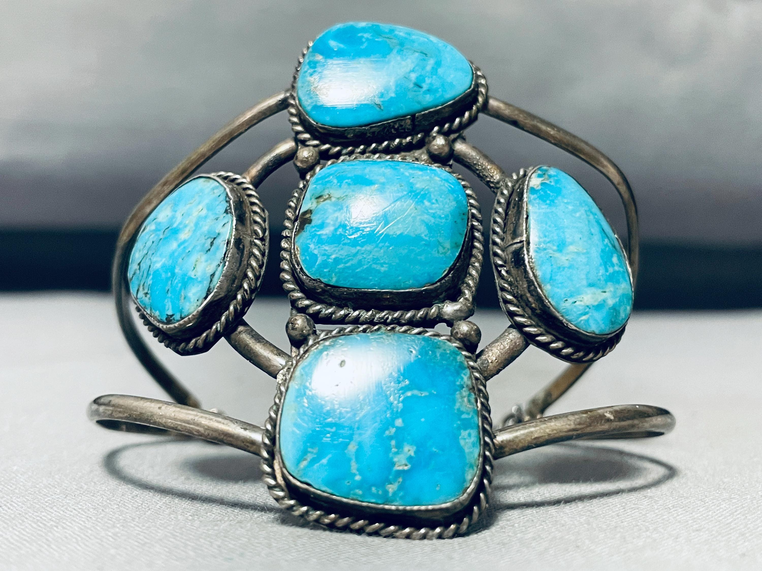 Huge Vintage Native American Navajo Turquoise Cross Sterling