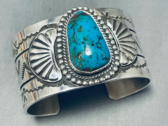 93 Grams Rob Yellowhorse Native American Navajo Turquoise Sterling Silver Bracelet 93 Grams Rob Yellowhorse Native American Navajo Turquoise Sterling Silver Bracelet