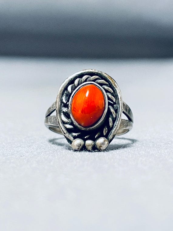Marvelous Vintage Native American Navajo Coral Sterling Silver Earrings Old Marvelous Vintage Native American Navajo Coral Sterling Silver Earrings Old