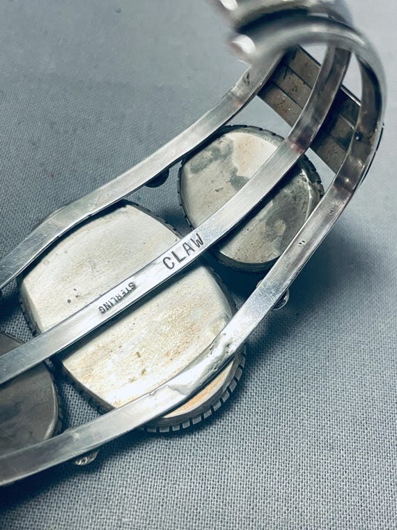 Vivid Carico Lake Turquoise Vintage Native American Navajo Sterling Silver Bracelet Vivid Carico Lake Turquoise Vintage Native American Navajo Sterling Silver Bracelet