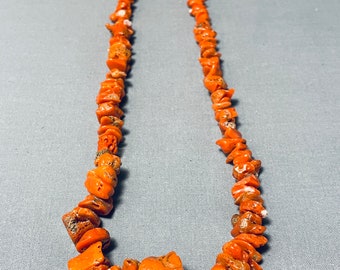 Big Corals Navajo Sterling Silver Native American Necklace - Make An Offer!