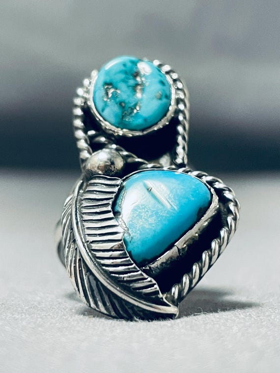 Outstanding Native American Navajo Blue Diamond Turquoise Sterling Silver Bracelet Signed Outstanding Native American Navajo Blue Diamond Turquoise Sterling Silver Bracelet Signed