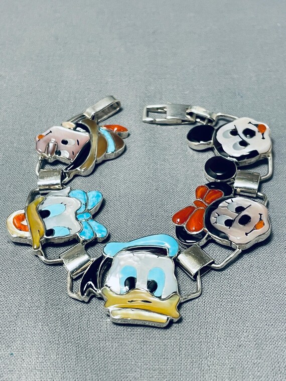 Important Daisy Duck Zuni Native American Turquoise Sterling Silver Disney Ring Important Daisy Duck Zuni Native American Turquoise Sterling Silver Disney Ring