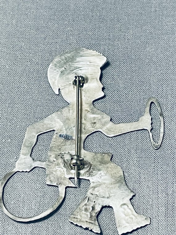 Astonishing Vintage Native American Navajo Sterling Silver Dancer Pin Astonishing Vintage Native American Navajo Sterling Silver Dancer Pin