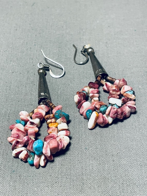 Native American Sweet Santo Domingo #8 Turquoise Mine Sterling Silver Earrings Native American Sweet Santo Domingo #8 Turquoise Mine Sterling Silver Earrings