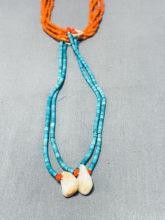 One Of The Best Vintage Native American Navajo Royston Turquoise Heishi Squaw Tie Necklace One Of The Best Vintage Native American Navajo Royston Turquoise Heishi Squaw Tie Necklace