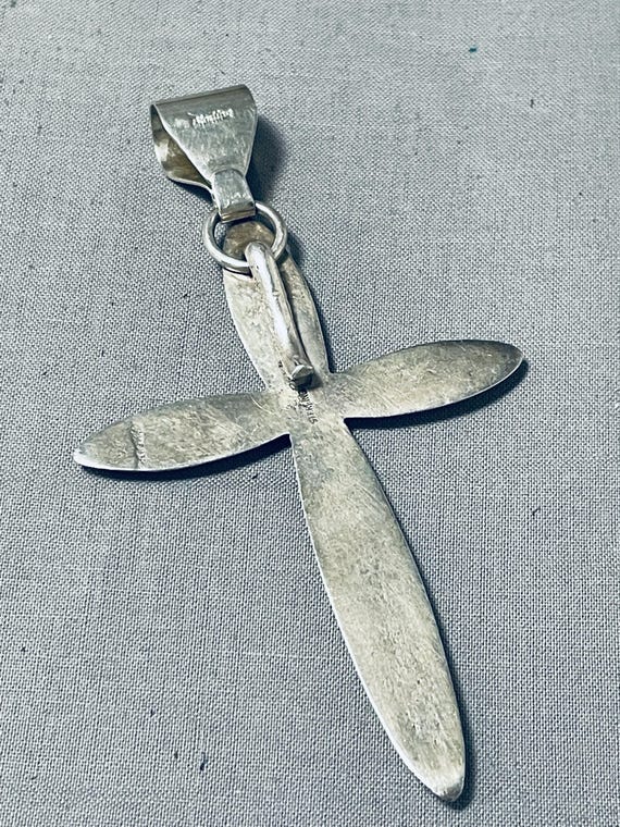 Enormous Vintage Native American Zuni Sterling Silver Cross Pendant Enormous Vintage Native American Zuni Sterling Silver Cross Pendant