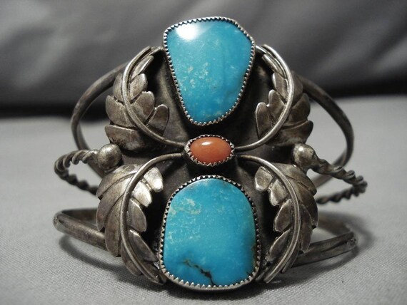 Important Lea Nezzie Vintage Native American Navajo Carico Lake Turquoise Sterling Silver Ring Important Lea Nezzie Vintage Native American Navajo Carico Lake Turquoise Sterling Silver Ring