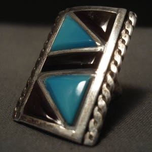 Colossal Vintage Navajo 'triangular Turquoise Shell' Silver Ring - Etsy