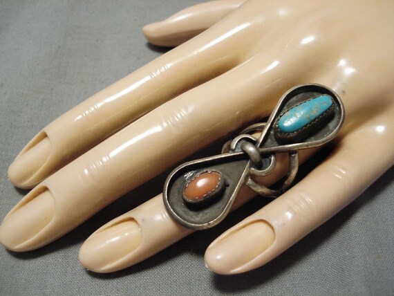 Amazing Vintage Native American Navajo Turquoise … - image 7