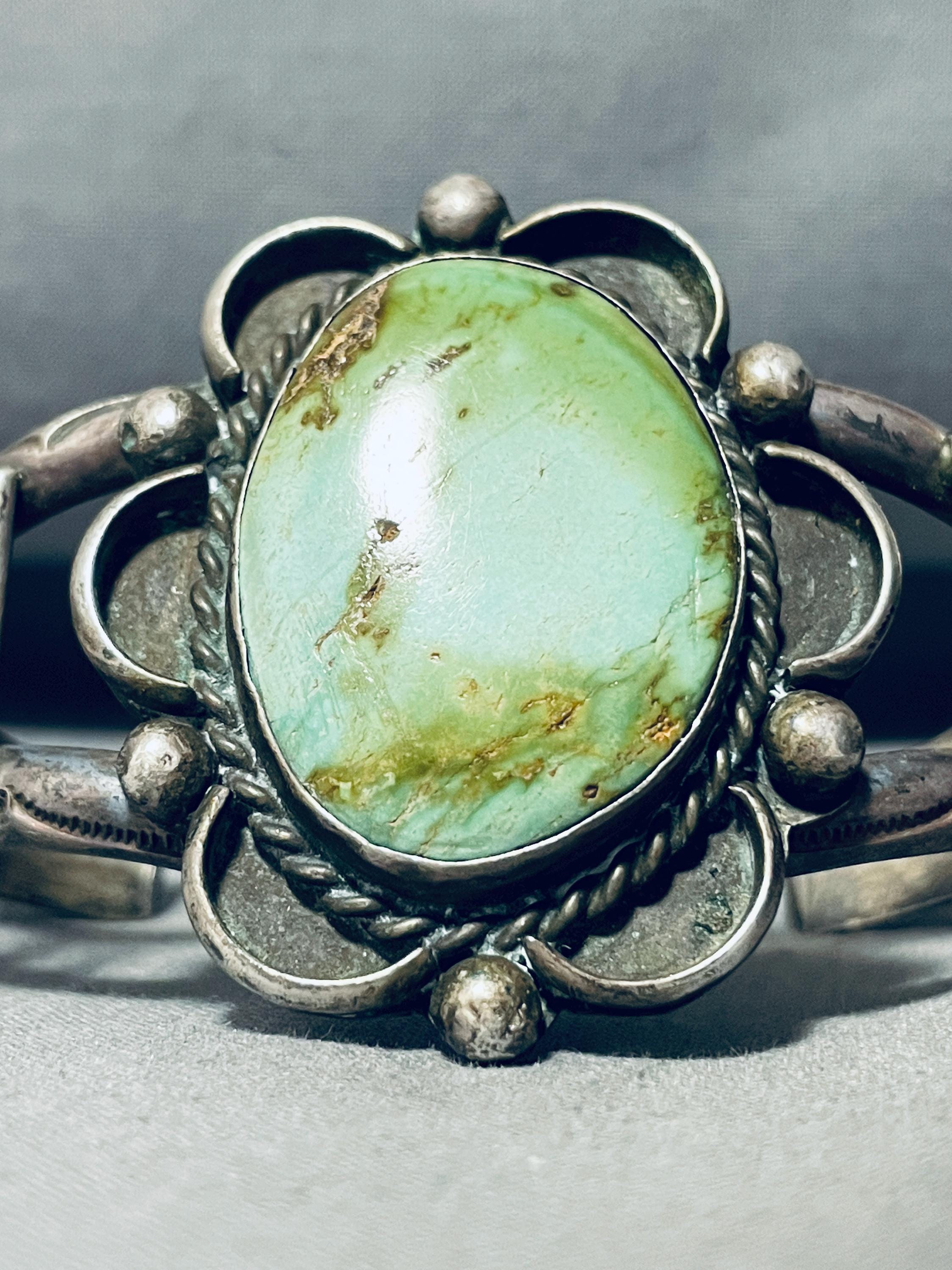 Important Vintage Native American Navajo Royston Turquoise Sterling Silver Bracelet Old Important Vintage Native American Navajo Royston Turquoise Sterling Silver Bracelet Old