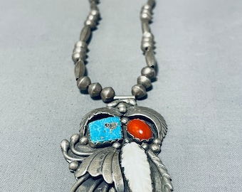 Collar de plata turquesa de montaña piloto firmado por Santo Domingo, raro, vintage, nativo americano - ¡Haga una oferta!