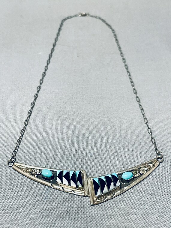 Triangular Turquoise!! Native American Navajo Sterling Silver Bracelet- Gasp!! Triangular Turquoise!! Native American Navajo Sterling Silver Bracelet- Gasp!!
